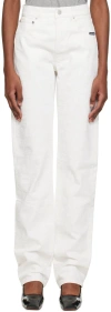 Vtmnts White Barcode Monogram Jeans In White/white