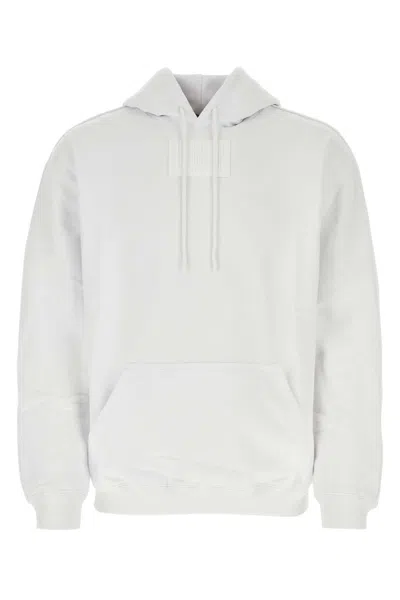 Vtmnts White Cotton Blend Oversize Sweatshirt In Gray