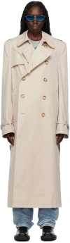 Vtmnts White Tailored Trench Coat In White