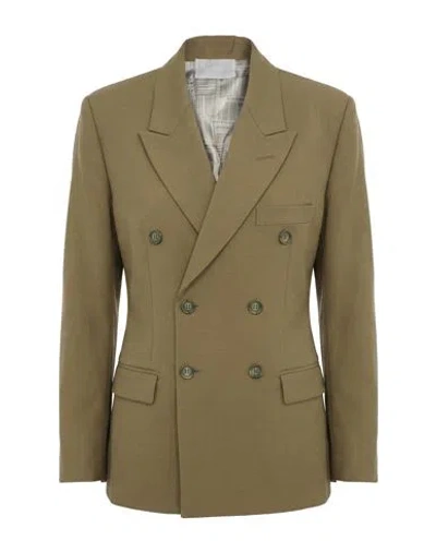 Vtmnts Woman Blazer Military Green Size S Virgin Wool, Elastane
