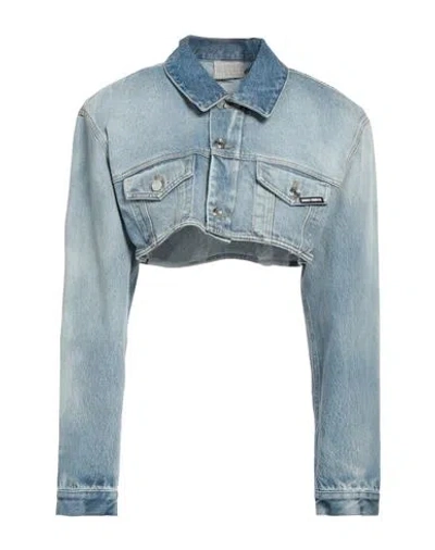 Vtmnts Woman Denim Outerwear Blue Size S Cotton