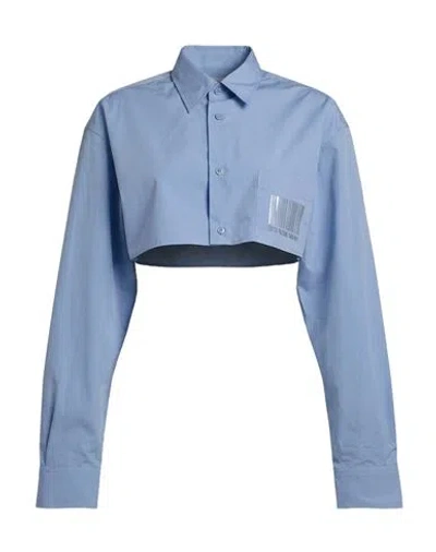 Vtmnts Woman Shirt Sky Blue Size Xs Cotton