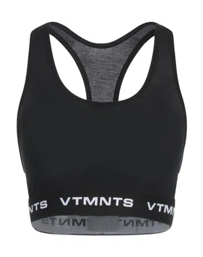 Vtmnts Woman Top Black Size M Cotton, Elastane