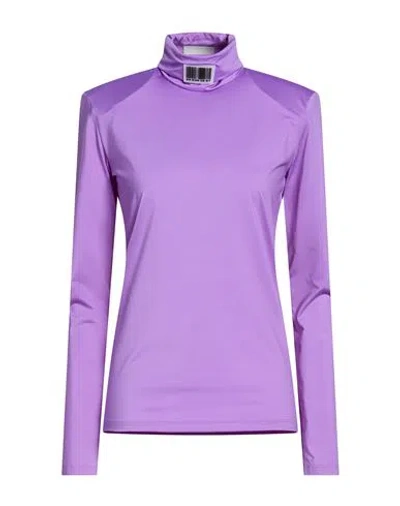 Vtmnts Woman T-shirt Purple Size Xs Polyamide, Elastane