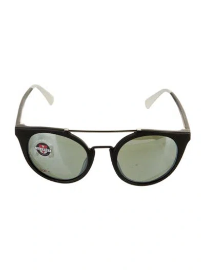 Pre-owned Vuarnet Aviator Mirrored Sunglasses In Black