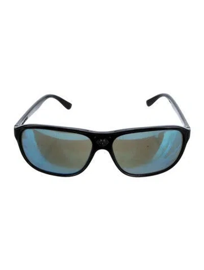 Pre-owned Vuarnet Aviator Mirrored Sunglasses In Black