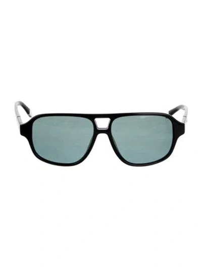 Pre-owned Vuarnet Aviator Tinted Sunglasses In Black
