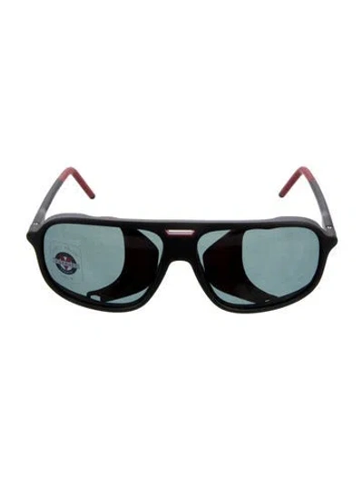 Pre-owned Vuarnet Aviator Tinted Sunglasses In Black/red