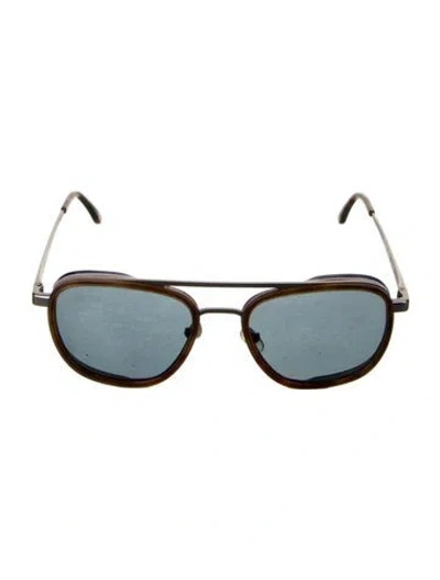 Pre-owned Vuarnet Aviator Tinted Sunglasses In Brown