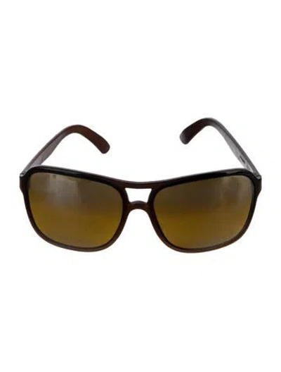 Pre-owned Vuarnet Aviator Tinted Sunglasses In Brown