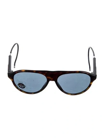 Pre-owned Vuarnet Aviator Tinted Sunglasses In Brown