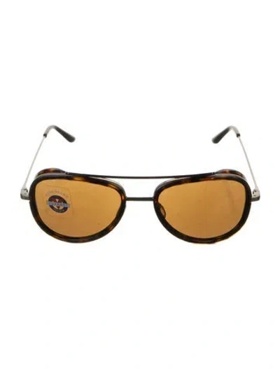 Pre-owned Vuarnet Aviator Tinted Sunglasses In Brown/metallic
