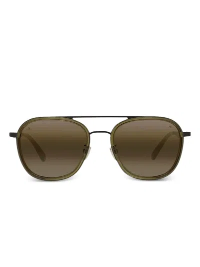 Vuarnet Edge 04 Round-frame Sunglasses In Green