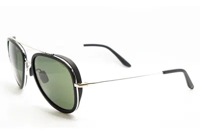Pre-owned Vuarnet Edge 1614 Black Silver / Green Vl 1614 0001 1121 Sunglasses 53mm