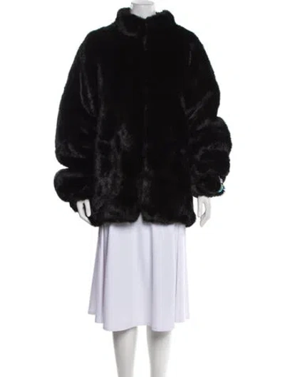 Pre-owned Vuarnet Faux Fur Jacket In Black