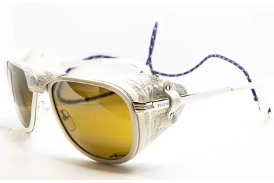 Pre-owned Vuarnet Glacier 1315 White Silver/ Green Vl Skilynx 131500207184 Sunglasses 57mm