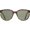 Vuarnet Legend 02 Foldable 55mm Round Polarized Sunglasses In Tortoise