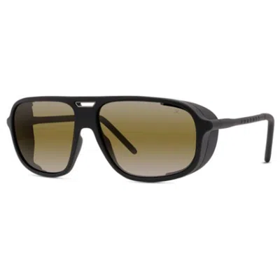 Vuarnet Matte Black Brown Injected Sunglasses In Green