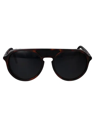 Vuarnet Matte Havana Grey Injectate Sunglasses In White
