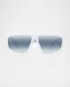 Vuarnet Men's Altitude 03 Nylon Rectangle Sunglasses In Whiteblue