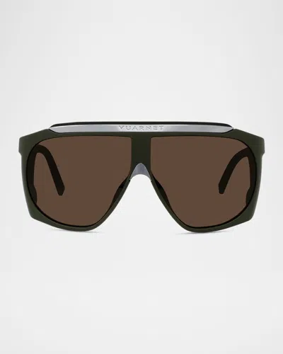 Vuarnet Men & Apos;s Altitude 01 Nylon Shield Sunglasses In Brown