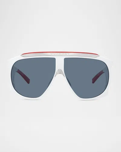 Vuarnet Men & Apos;s Altitude 01 Nylon Shield Sunglasses In White Blue