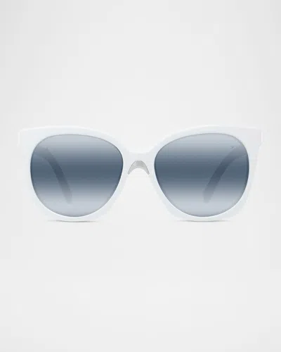 Vuarnet Men & Apos;s Altitude 02 Nylon Cat-eye Sunglasses In White Blue