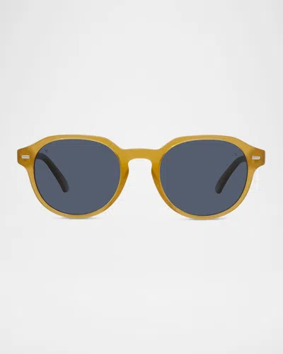 Vuarnet Men & Apos;s Belvedere 14 Acetate Round Sunglasses In Gold