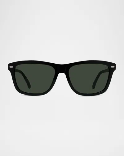 Vuarnet Men & Apos;s Belvedere 15 Acetate Rectangle Sunglasses In Black