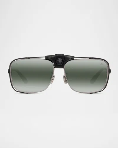 VUARNET MEN'S ARCTIC 02 TITANIUM AVIATOR SUNGLASSES