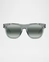 Vuarnet Men's Belvedere 06 Acetate Square Sunglasses In Greyothersmoke Polarized