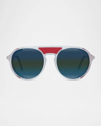 Vuarnet Men's Ice Round Sunglasses In White