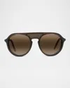 Vuarnet Aviator Sunglasses Vu40023 U 97 G In Matte Dark Green Brown Mirror