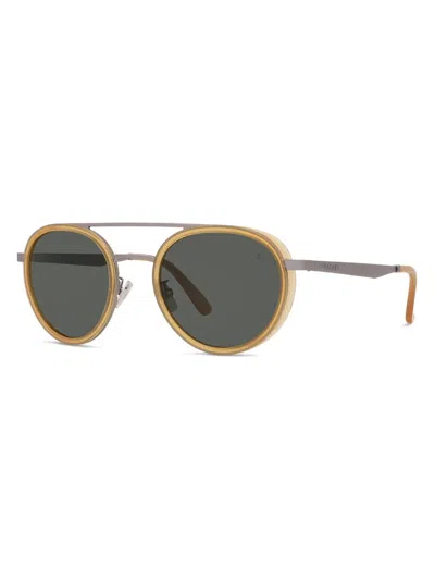 Vuarnet Men's Lifestyle 52mm Round Sunglasses In Gold