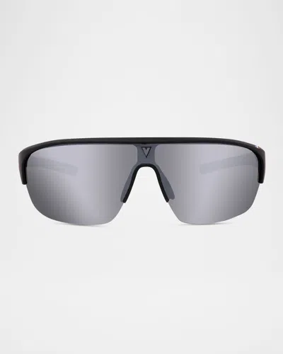 Vuarnet Men's Racing 03 Nylon Shield Sunglasses In Matte Black Gradient Blue