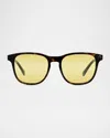 Vuarnet Men's Vu40012im Acetate Rectangle Sunglasses In Dark Havana