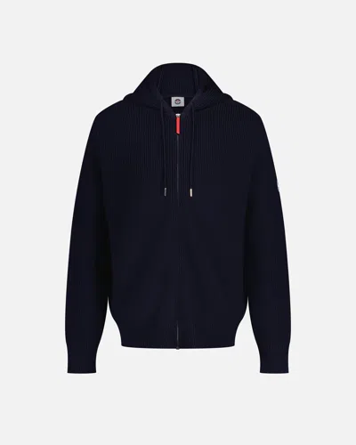 Vuarnet Navy Blue Men's Hooded Merinos Jumper In Multi