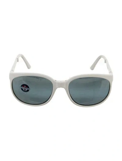 Pre-owned Vuarnet Oversize Tinted Sunglasses In White