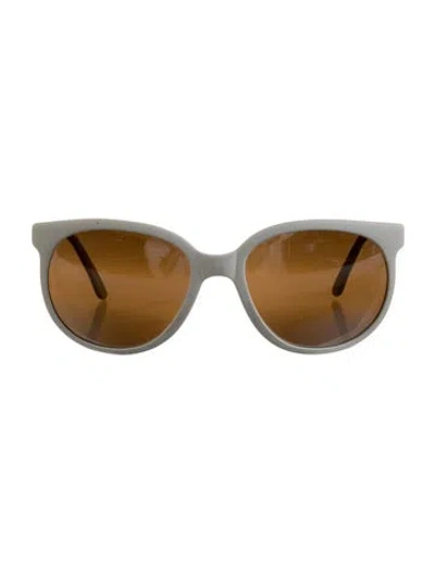 Pre-owned Vuarnet Oversize Tinted Sunglasses In White