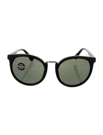 Pre-owned Vuarnet Round Tinted Sunglasses In Black