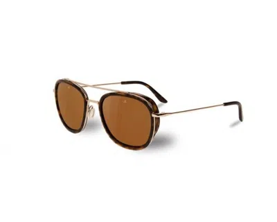 Pre-owned Vuarnet Sunglasses Edge Rectangle Vl1615 Ecaille/or Brown Polar