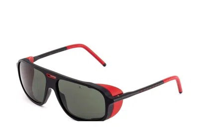 Pre-owned Vuarnet Sunglasses Matt Black - Red - Grey Green Polarized Lenses In Gray Polar
