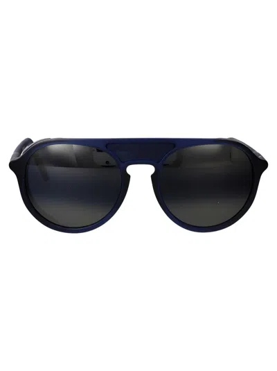 Vuarnet Aviator Sunglasses Vu40023 U 91 X In Matte Blue Blue
