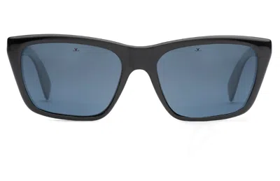 Pre-owned Vuarnet Sunglasses Vl000600010622 Vl0006 Legend 06 Black + Blue Polar Polarized