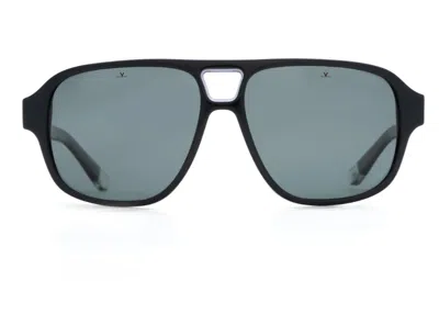 Pre-owned Vuarnet Sunglasses Vl210100011622 Vl2101 Ridge 2101 Black + Grey Polar Plzd In Gray