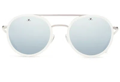 Pre-owned Vuarnet Sunglasses Vl210500041123 Vl2105 Edge 2105 White + Pure Grey-silver Flas In Gray