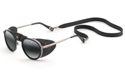 Pre-owned Vuarnet Sunglasses Vl211000021136 Vl2110 Glacier 2110 Black/flag + Greylynx In Gray