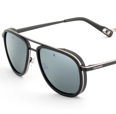 Pre-owned Vuarnet Sunglasses Vl211100051123 Glacier 2111 Vl2111 Black/green + Pure Grey Sf In Gray