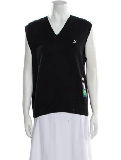 Pre-owned Vuarnet V-neck Sleeveless Top In Blue