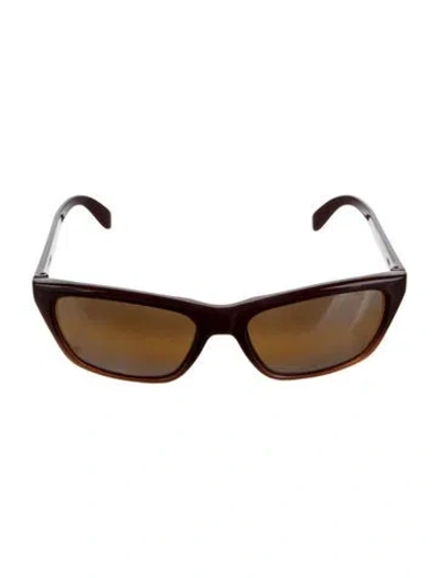 Pre-owned Vuarnet Wayfarer Tinted Sunglasses In Brown